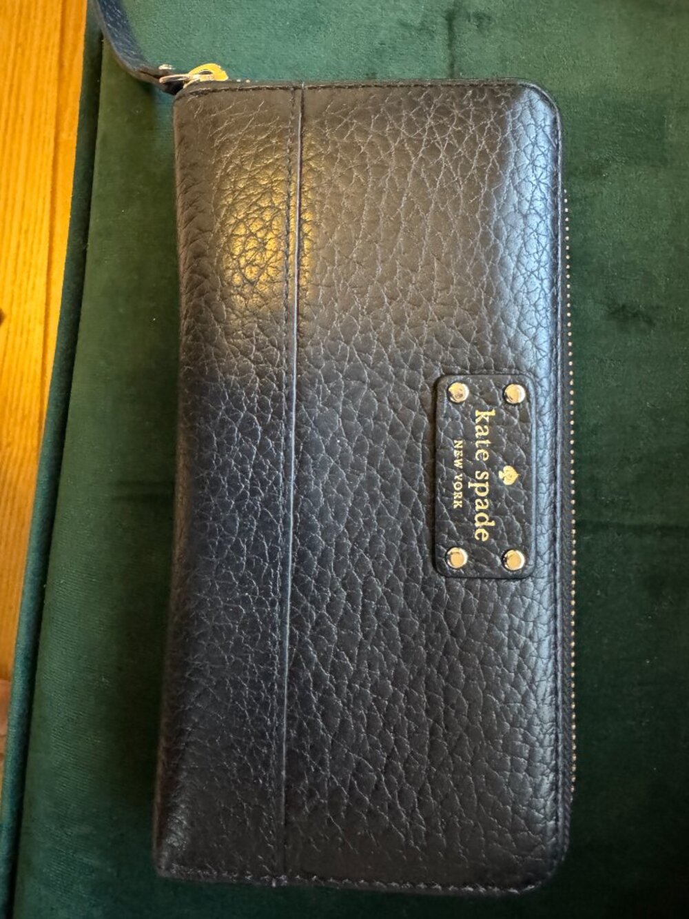 Kate Spade pebble leather long wallet